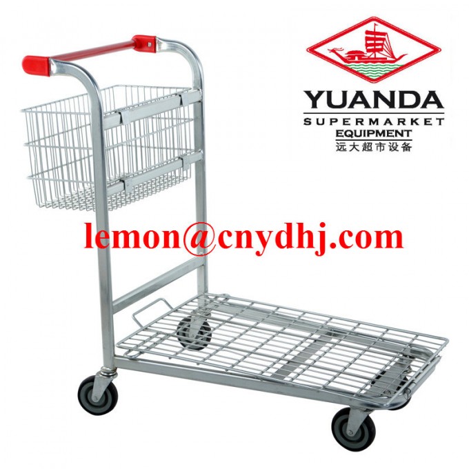 Industrial Warehouse Metal Rolling Storage Flat Trolley Cart Image1
