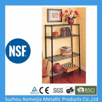 Adjustable Epoxy Black Metal Kitchen Dining Cart Amj1436
