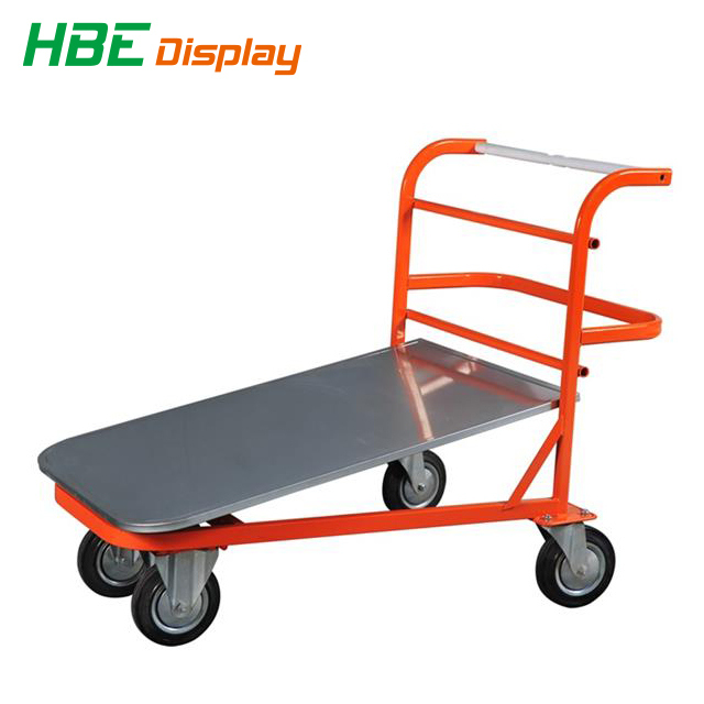 Supermarket Warehouse Cargo Trolley with Brake Image1