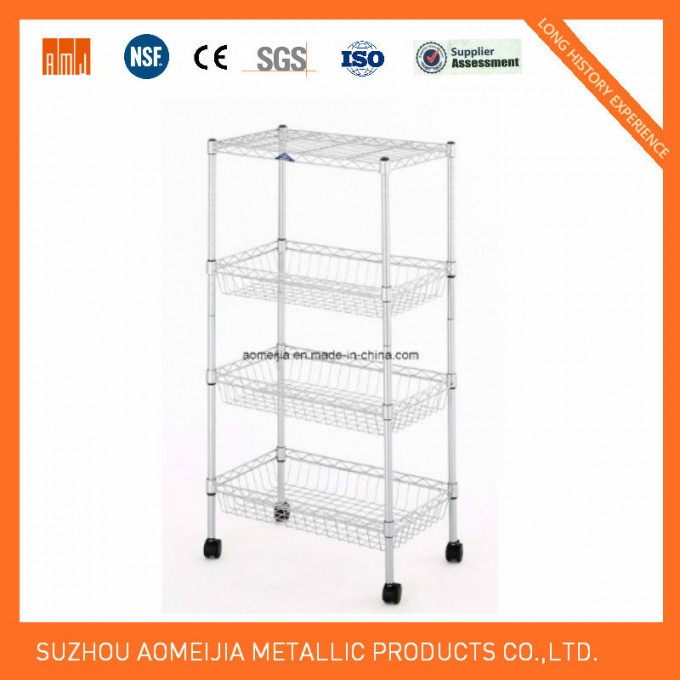 Amjmt053sw 4 Layer Wire Trolley with Ce Certificate Image1