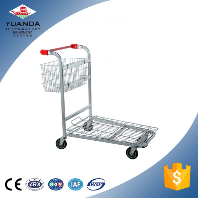 500kg Heavy Duty Metallic Warehouse Rolling Storage Cart Trolley Image1