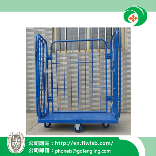 Powder Coating Metal Cage Trolley for Warehouse Storage Image1