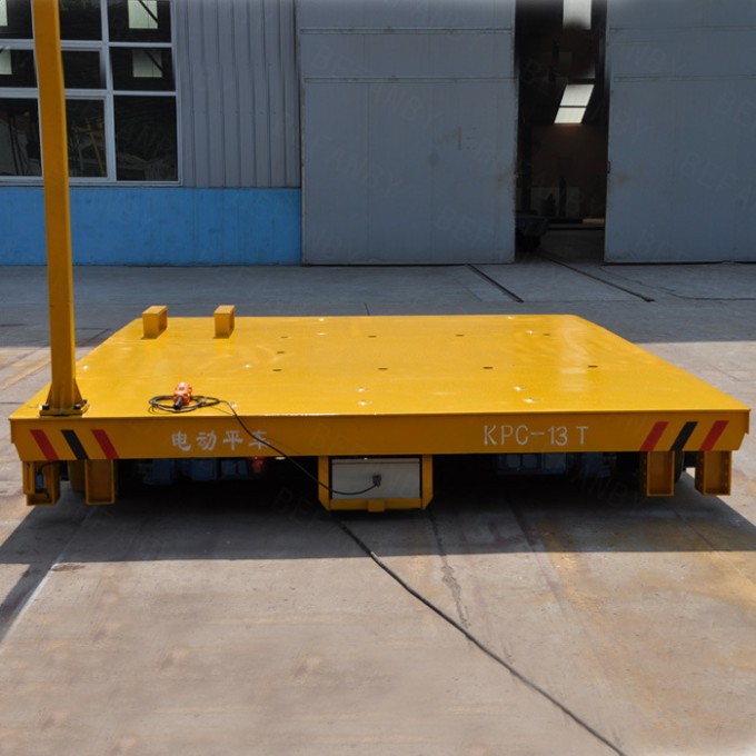 Foundry Industry Busbar Powered Motorized Railway Flat Trolley on Rails Image1
