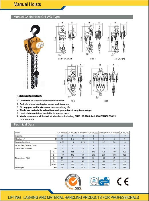 100kg Material Lifting Chain Hoist Image1