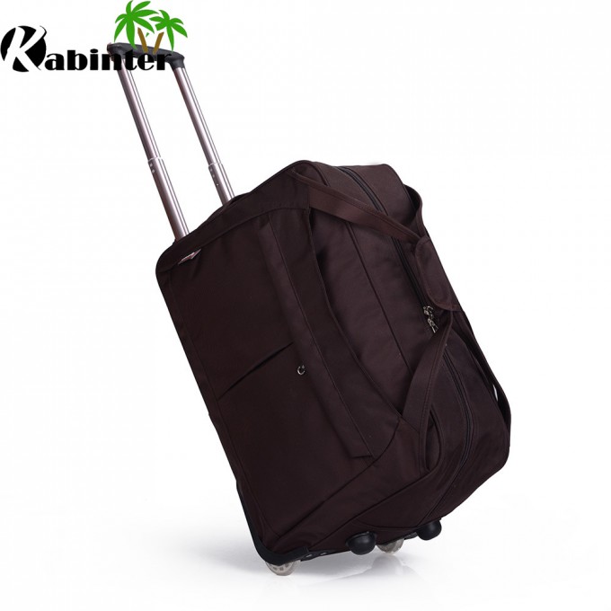 Coffee Color Duffle Bag Traveling Bag Unisex Use Trolley Bag Image1