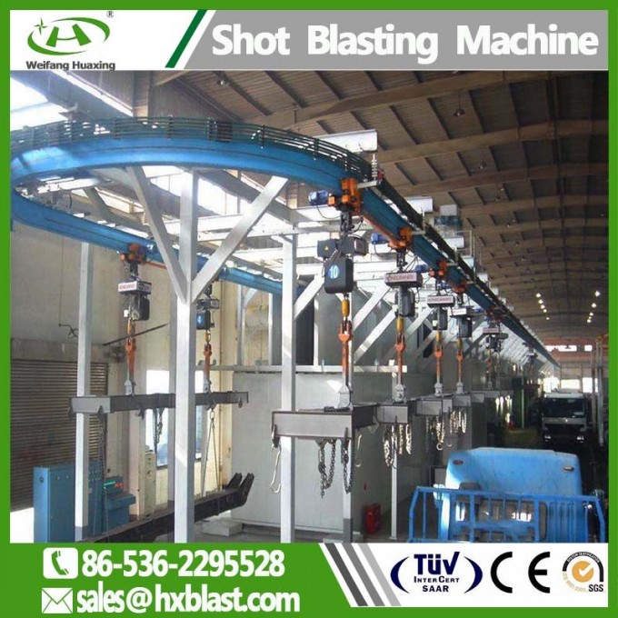 Huaxing Plain Carbon and Low Alloy Precise Steel Casting Pumps Hanging Chain Shot Blasting Machine Image1