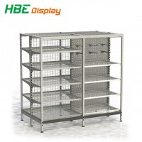 Grocery Store Wire Mesh Metal Steel Supermarket Shelves