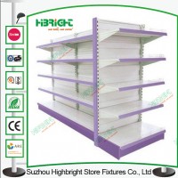 Plain Bacl Panel Metal Gondola Supermarket Shelf