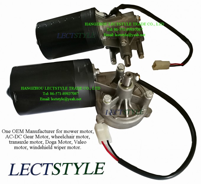 12V 80W Electrical Windshield Wiper Motor with Plain Key Shaft and Screw Shaft Image1