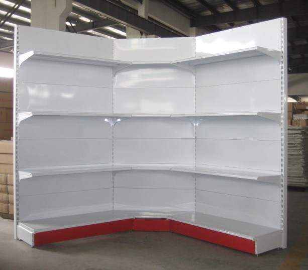 Supermarket Inner Corner Wall Shelf with Plain Back Panel Image1