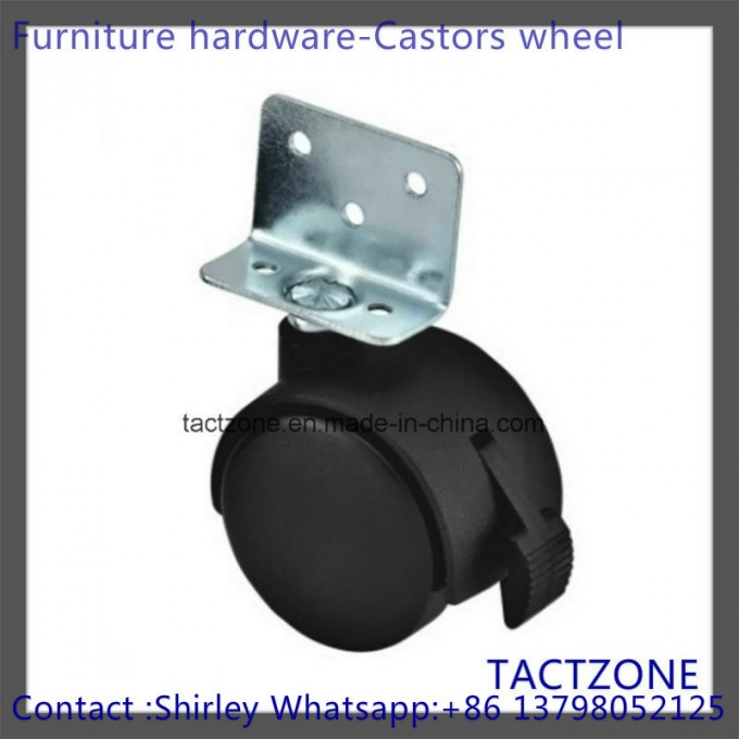 L Shape with Brake Locking Swivel Nylon Caster Wheel Trolley Wheel Image1