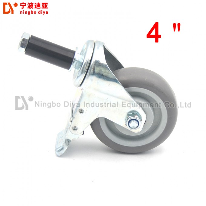 TPR Brake Casters with Grip Stem Image1