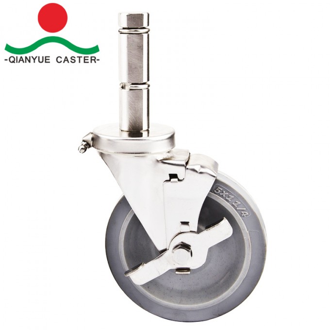 Stem Stainless Steel Medium Duty Caster with Brake Image1