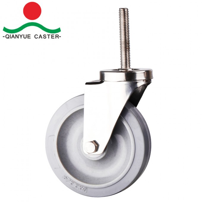 Threaded Stem Shopping Cart Medium Duty Caster, TPR Caster Image1