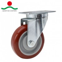 Maroon PU Medium Duty Caster