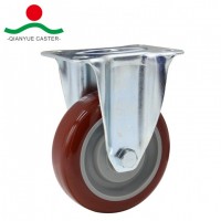 Maroon PU Rigid Medium Duty Caster