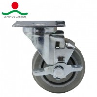 Swivel with Side Brake PVC Medium Duty Caster