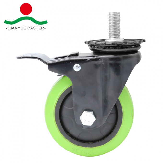 Swivel with Screw PU on PP Medium Duty Caster Image1