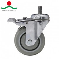 Swivel with Screw&Total Brake PVC Medium Duty Caster