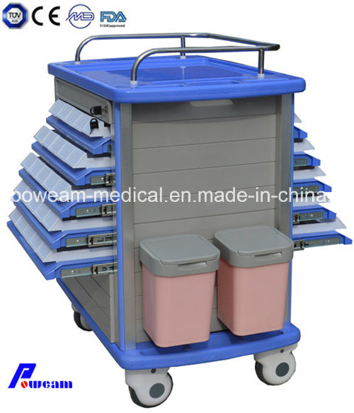 Medical Hospital Furniture ABS Double Side Drug Cart Medicine Trolley Image1