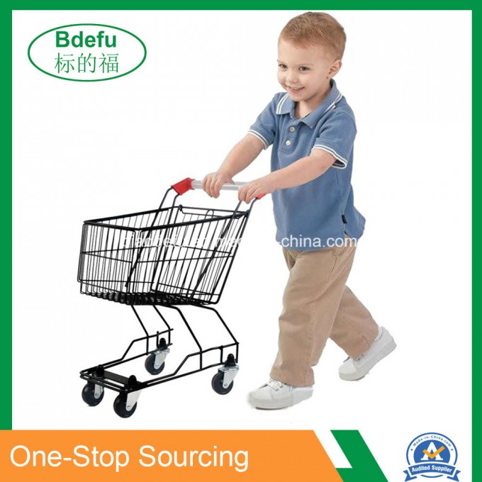 Supermarket Metal Children Shopping Cart - Toy Shopping Trolley for Kids Image1