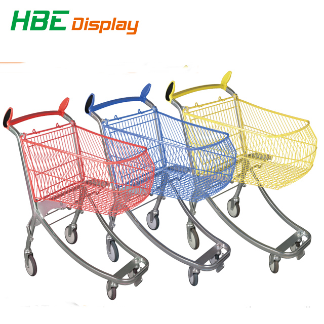 Plastic Sprayed Metal Supermarket Hand Cart Shopping Trolleys Image1