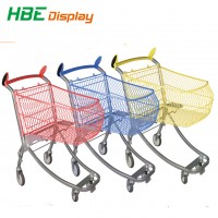 Plastic Sprayed Metal Supermarket Hand Cart Shopping Trolleys
