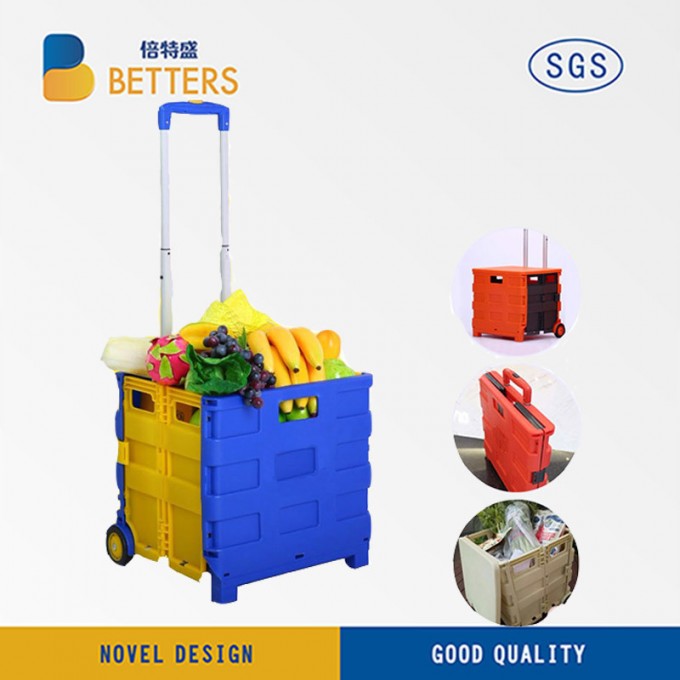 Folding Supermarket Shopping Trolley Luggage Cart Image1