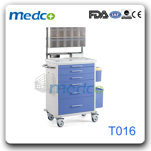 Hospital Treatment Cart, Steel Nursing Medicine Trolley for Medical Use Image1