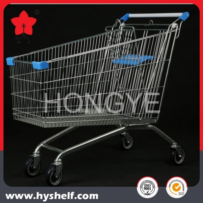 Metal Mesh Wire Shopping Cart Supermarket Trolley Image1