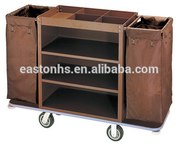 4 Corner Bumpers Hotel Housekeeping Maid Cart Trolley Image1