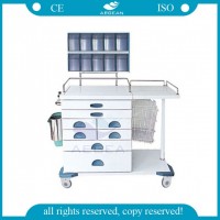 AG-At017 Stainless Steel Frame Anaesthetic Cart Movable Medical Trolley
