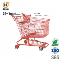 High Quality American Style 210L Metal Shopping Cart Trolley