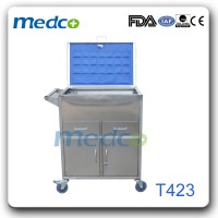 Stainless Steel Hospital Nursing Cart Emergency Trolley for First Aid