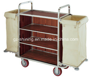Hotel Stainless Steel Housekeeping Cart, Maid′s Cart, Linen Trolley Fw-06 Image1