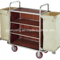 Hotel Stainless Steel Housekeeping Cart, Maid′s Cart, Linen Trolley Fw-06