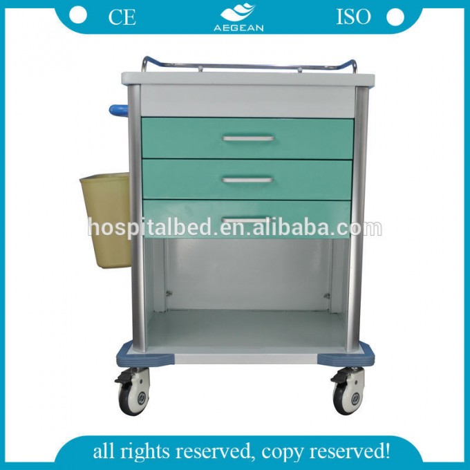 AG-Mt034b Mobile Cheap Crash Cart Medical Trolley with Wheels Image1