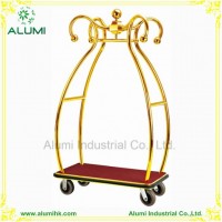 Stainless Steel Hotel Luggage Baggage Service Trolley Cart