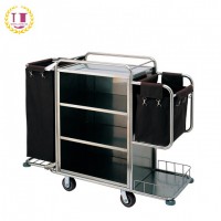 Hotel Room Stainless Steel Attendant Service Trolley