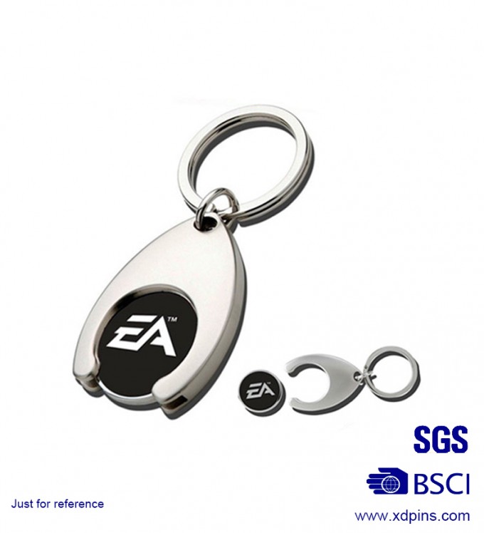 Factory Metal Trolley Coin Key Ring for Sale (xd-08269) Image1