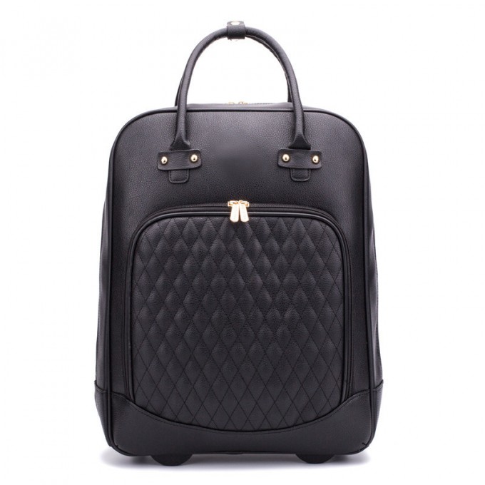 PU Leather Trolley Luggage Travel Bag Image1