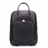 PU Leather Trolley Luggage Travel Bag