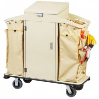 Lockable Lid and Door Hotel Housekeeping Maid Cart Trolley