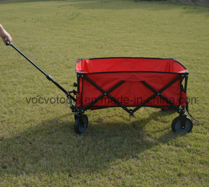 Folding Camping Wagon Cart Collapsible Sturdy Steel Frame Garden Beach Wagon Cart Image1