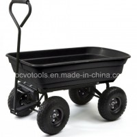 Steel Frame Pneumatic Tires 650 Lb Capacity Black Poly Garden Dump Cart