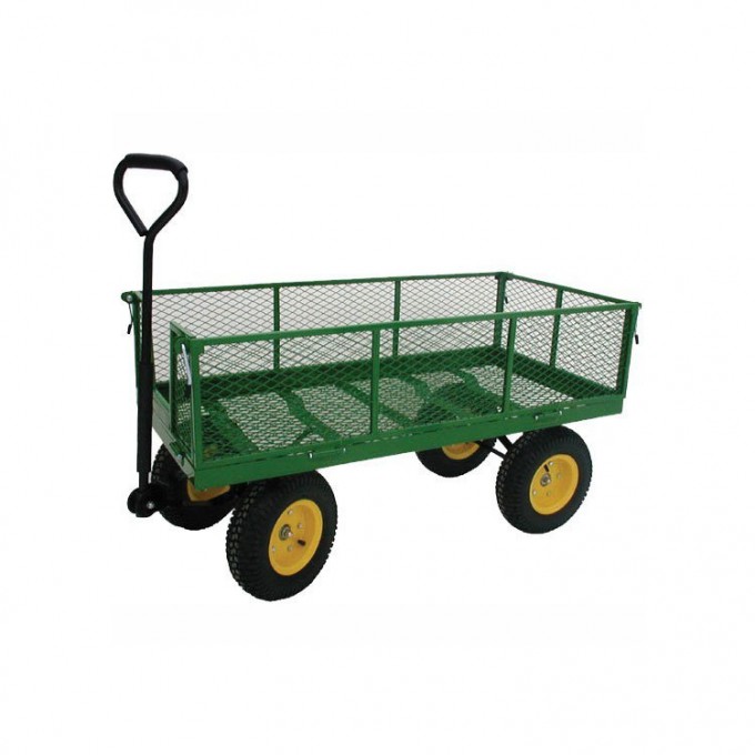 4 Wheels Folding Mesh Garden Cart Image1