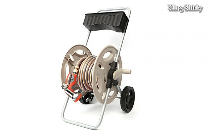 Hose Reel Trolley W/ Storage Tray Capacity for Garden Image1