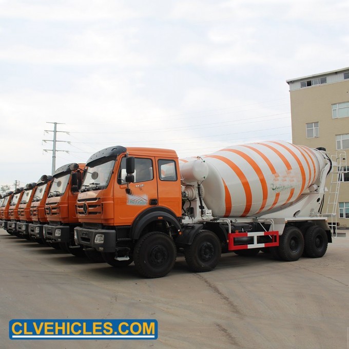 North Benz Heavy Duty 14-18cbm Concrete Mixer Truck Cement Truck with Italy Reducer American Pump Image1