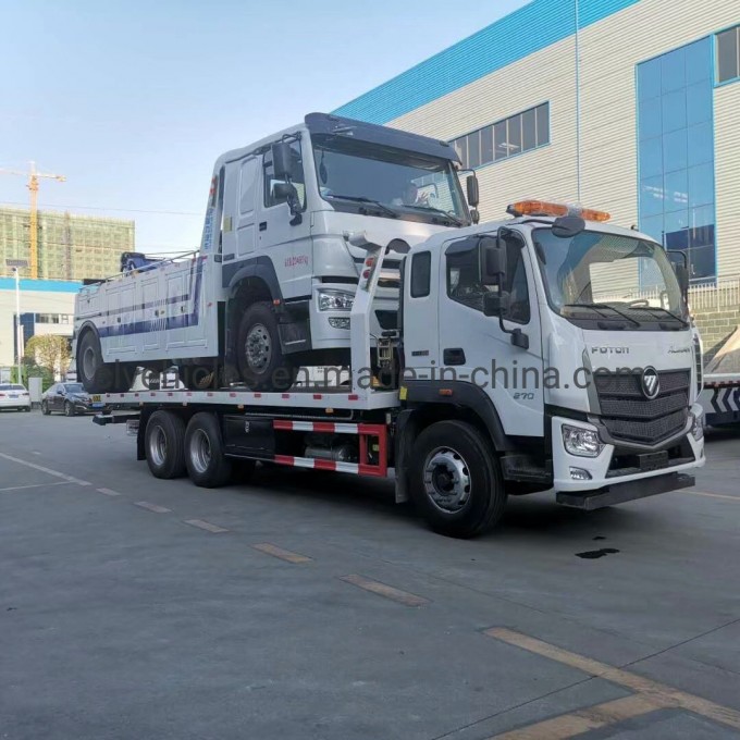 10t Flatbed Heavy Truck Towing Rollback Wrecker Tow Truck Image1