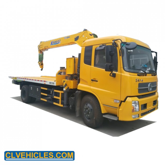 Dongfeng 6tons Road Recovery Truck Mounted Crane Towing Wrecker Truck with Crane Image1